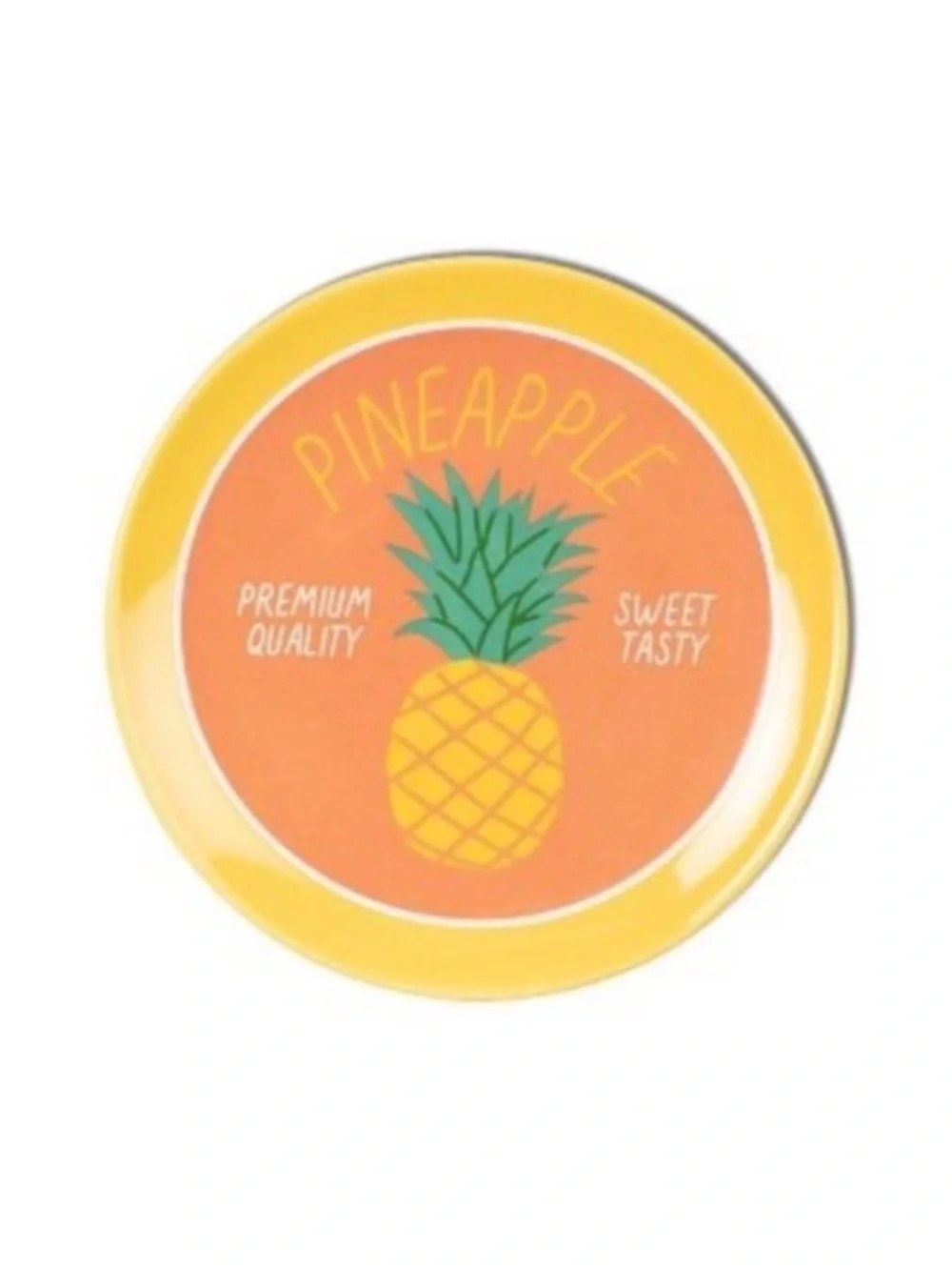 Set of 4 Fruit-Themed Decorative Plates - Grapefruit Kiwi Pineapple Melon